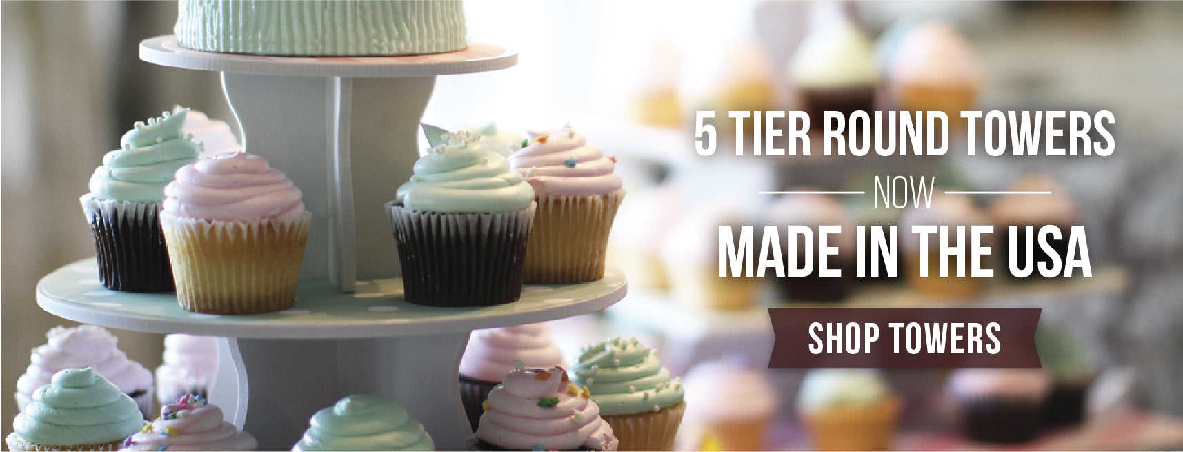 5 Tier Round Cupcake Tower Stands - Made in the USA