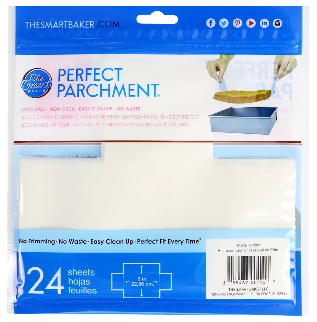 The Smart Baker 9" Square Perfect Parchment - Package Back