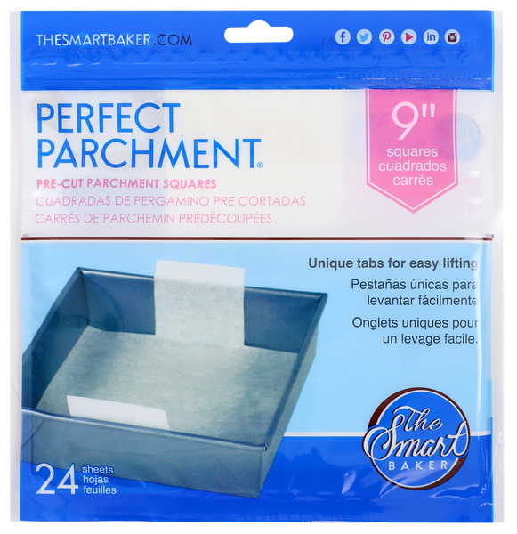 The Smart Baker 9" Square Perfect Parchment - Package Front