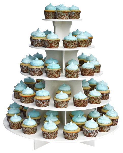 5 Tier Round PRO cupcake tower with cupcakes