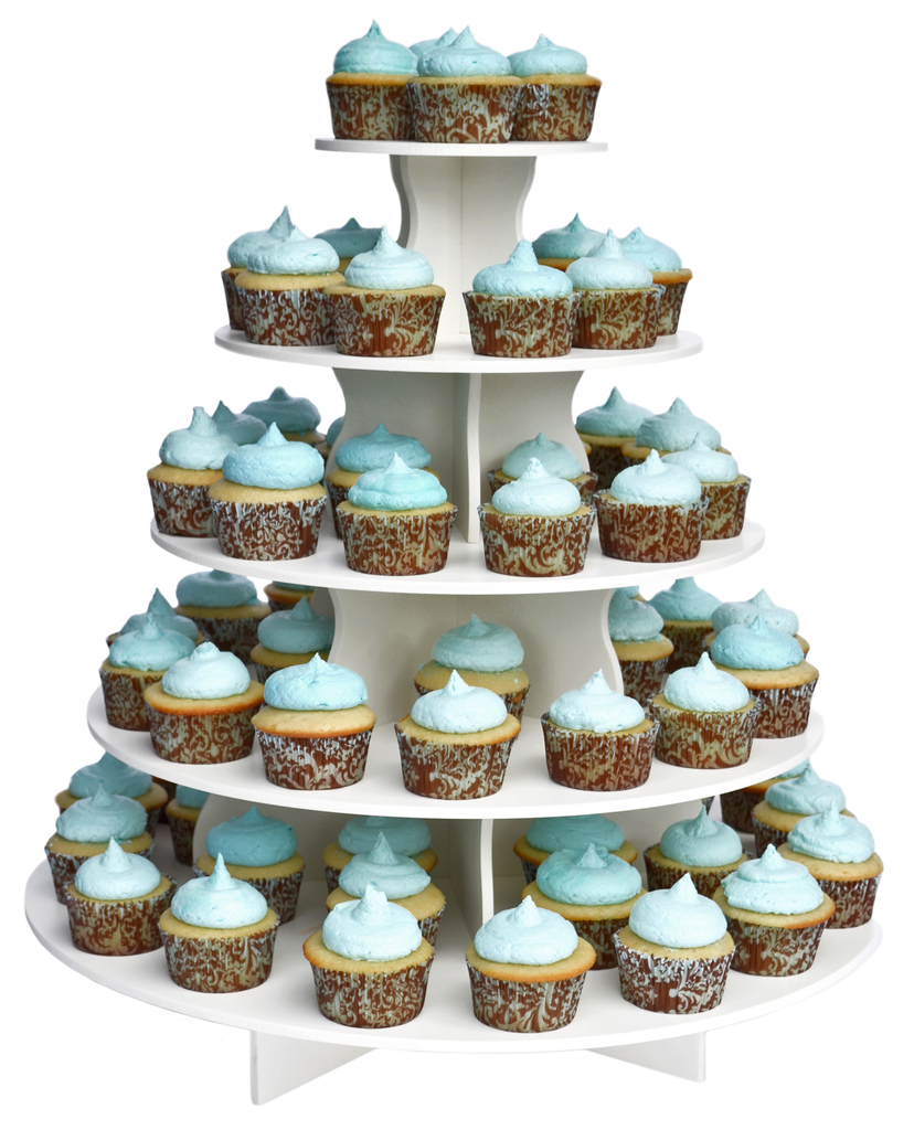 5 Tier Round PRO cupcake tower with cupcakes