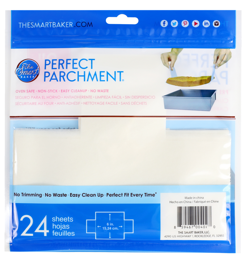 The Smart Baker 6" Square Perfect Parchment - Package Back