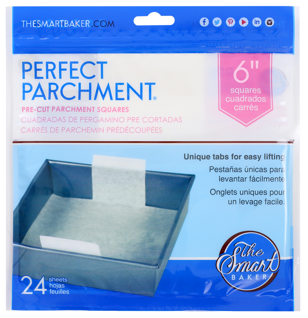 6 inch Pre-Cut Parchment Squares with Lift Tabs
