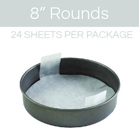 8 inch round parchment with lift tabs - 24 Pack - Icon