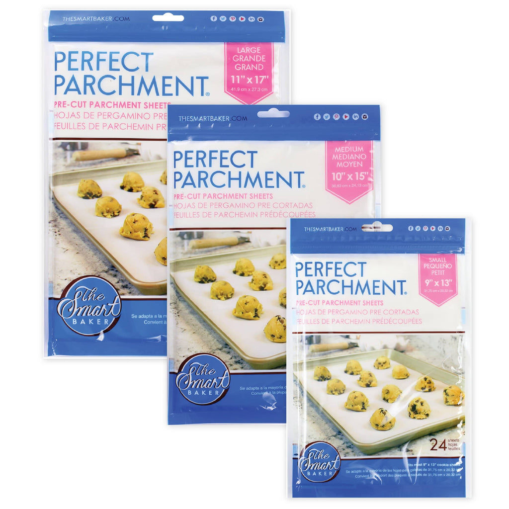 The Smart Baker Small 9 Inches x 13 Inches Perfect Parchment - Pre-Cut Parchment Sheets