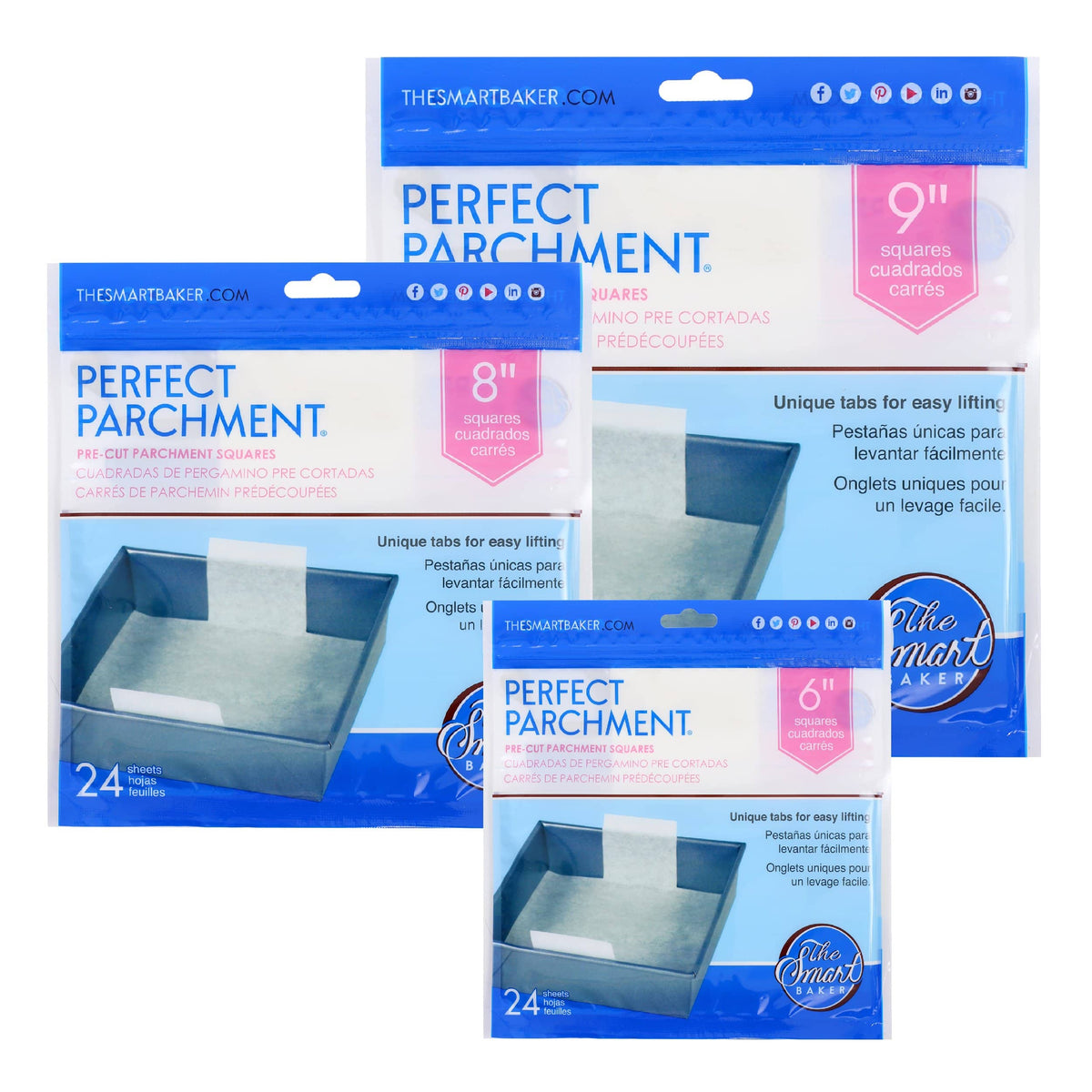 The Smart Baker Small 9 Inches x 13 Inches Perfect Parchment - Pre-Cut Parchment Sheets