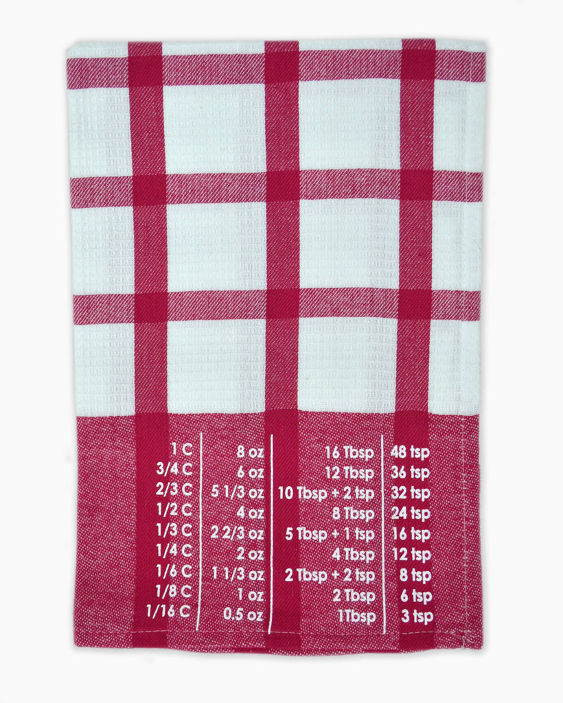 The Smart Baker Conversion Towel in Strawberry and White